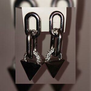 Triangle  Silver Chain linked earrings